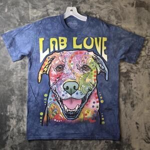 The Mountain Lab Love Unisex T Shirt Size Medium Navy Blue Tie Dye